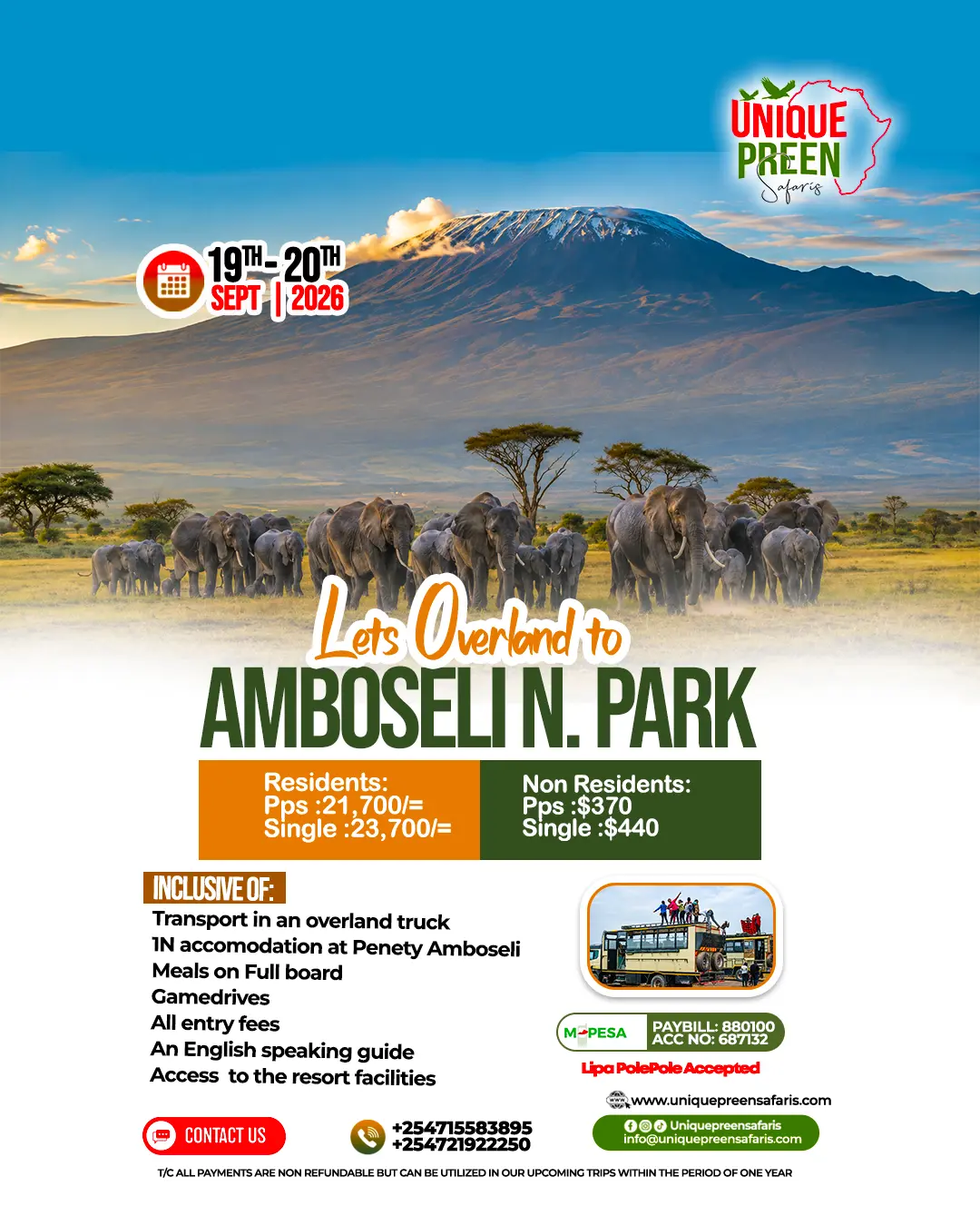 2 Days 1 Night Amboseli Overland Experience