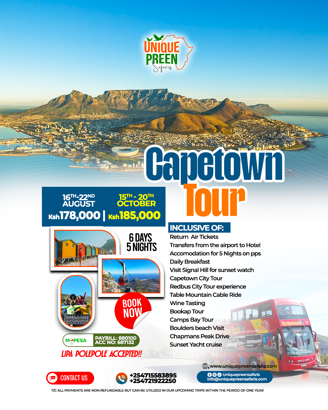 6 Days 5 Nights Capetown Tour